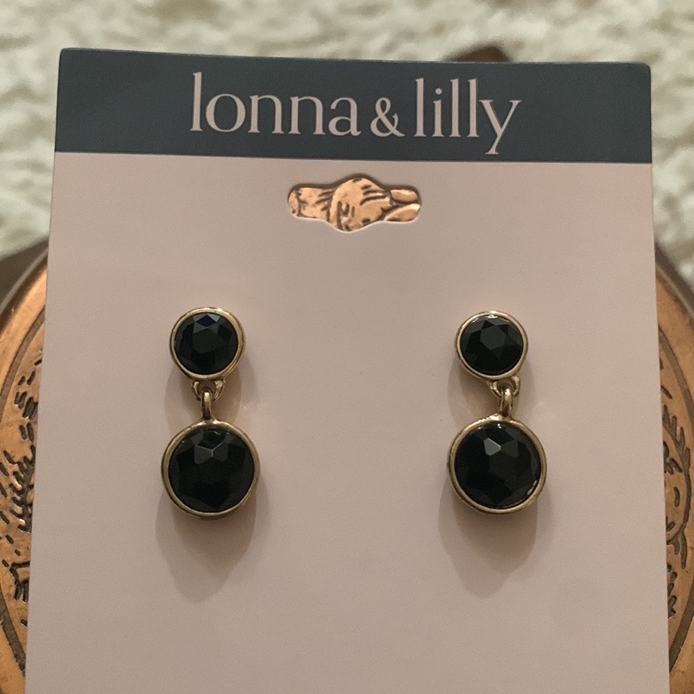 Small Black Drop Earrings